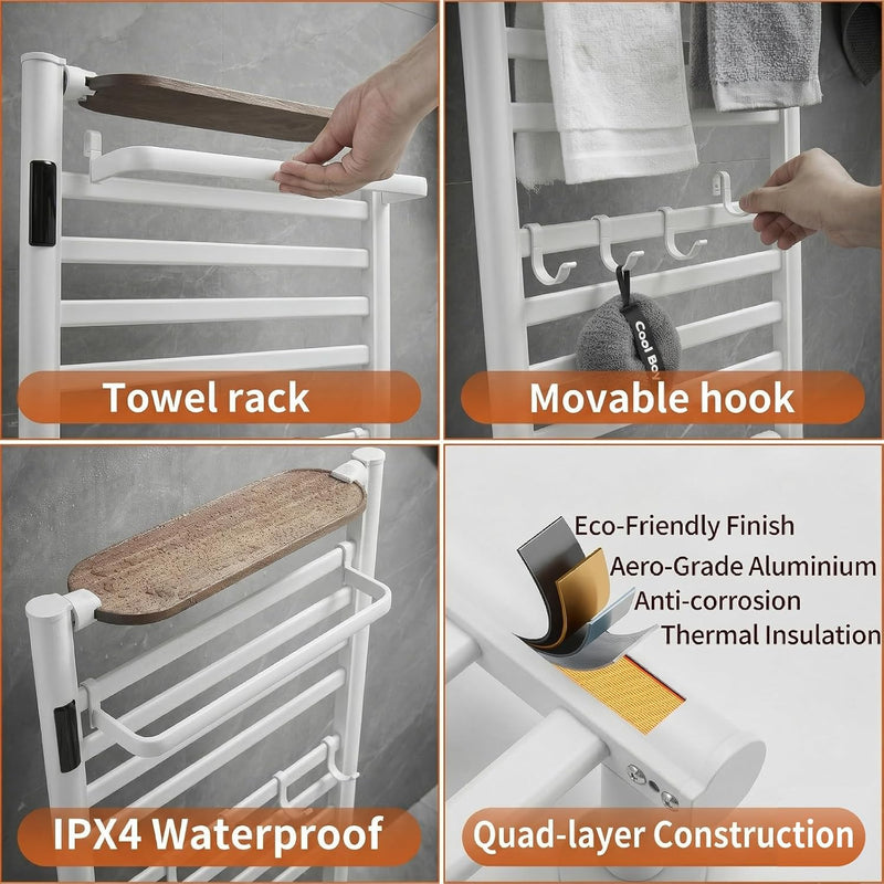 Towel Rail Self-Adhesive Wall Mounted 10 Bar 960x485MM