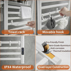Towel Rail Self-Adhesive Wall Mounted 10 Bar 960x485MM