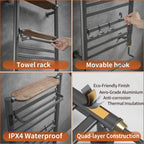 Towel Rail Self-Adhesive Wall Mounted 10 Bar 960x485MM