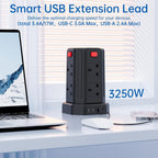 Tower Extension Lead 3m 13A 3250W Surge Protector