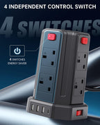 Tower Extension Lead 3m 8 Ac Outlets 4