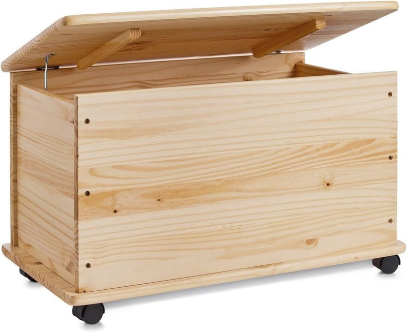Toy Box with Wheels Pine