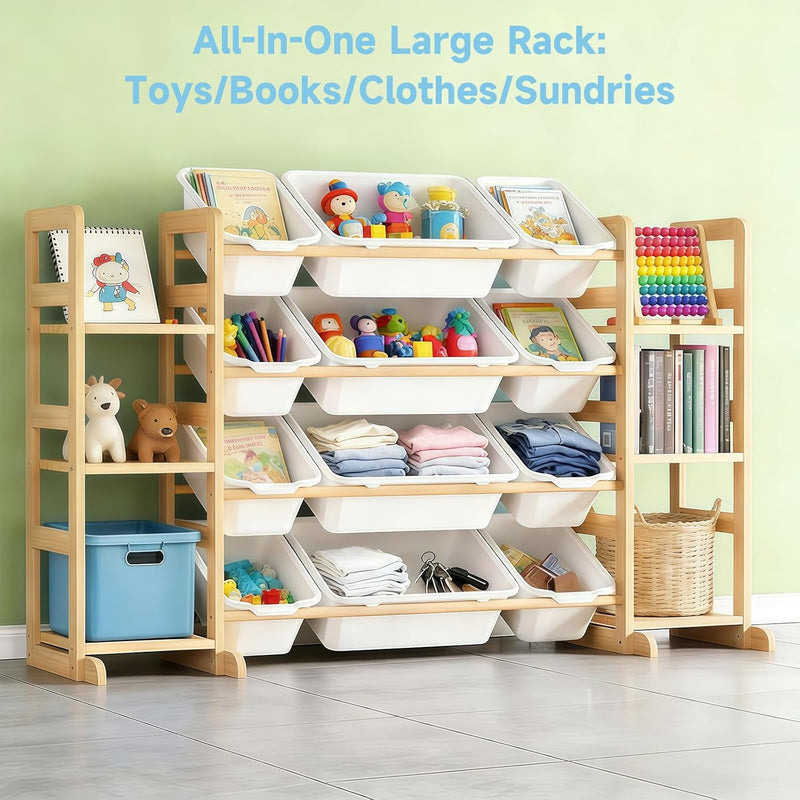 Toy Storage Organiser 6 Shelves and 12 Bins
