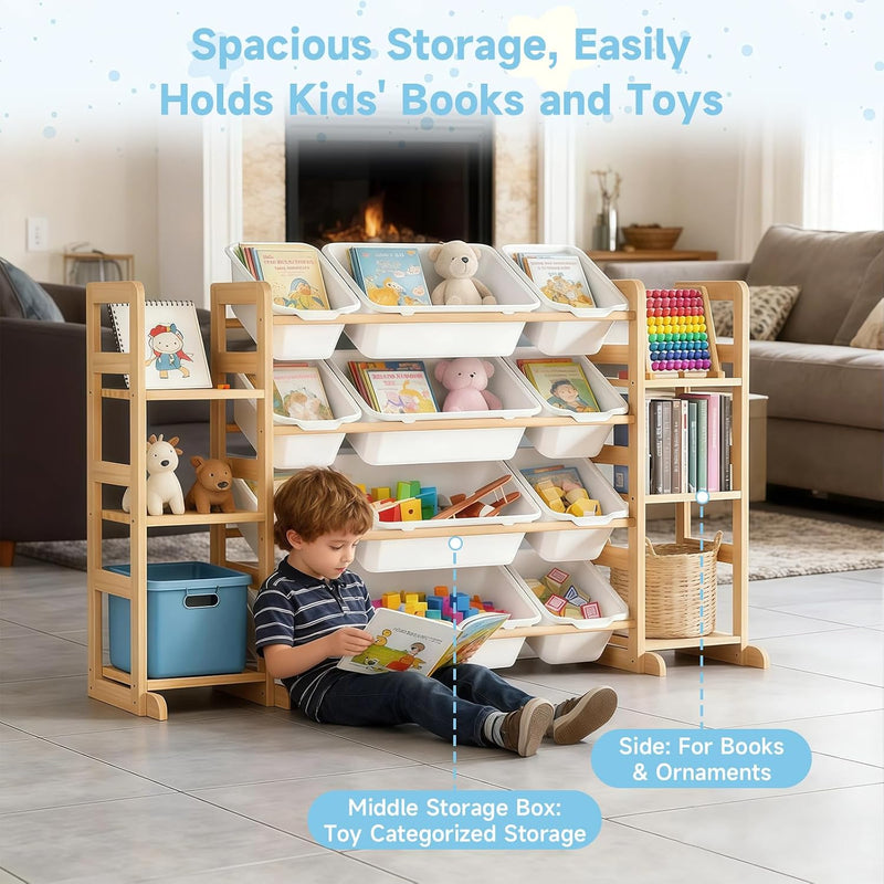 Toy Storage Organiser 6 Shelves and 12 Bins