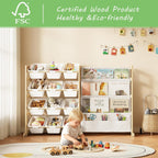 Toy Storage Organiser for Kids 9-Bin with 2-Drawers