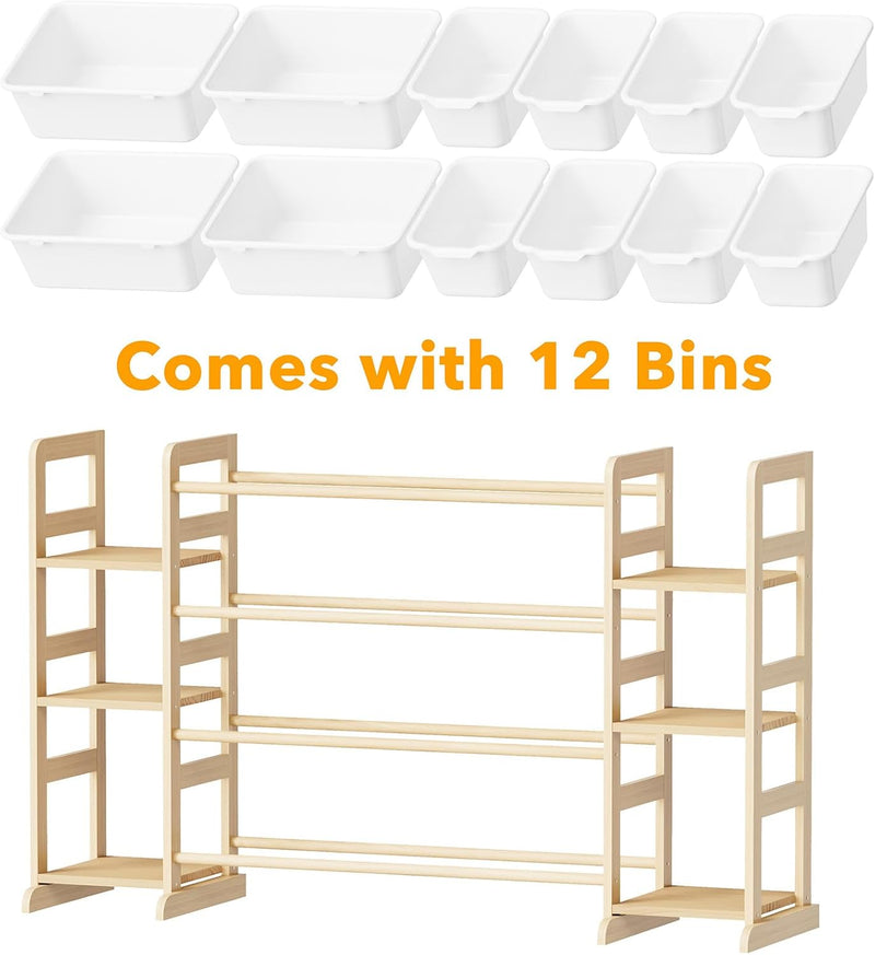 Toy Storage Organiser with 6 Shelves and 16