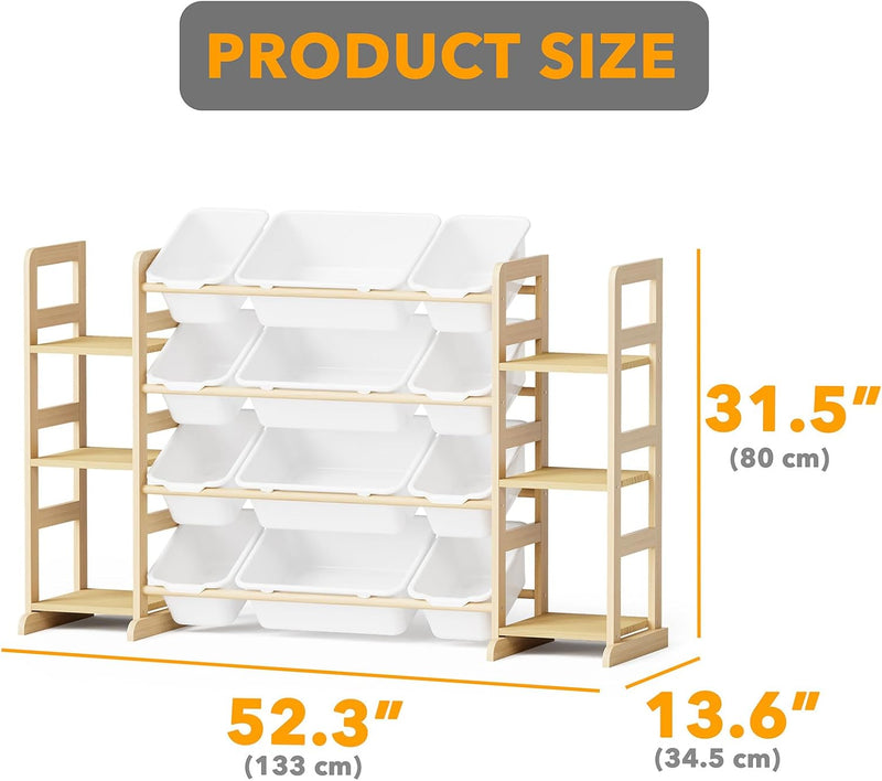 Toy Storage Organiser with 6 Shelves and 16