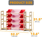 Toy Storage Organiser with 6 Shelves and 16