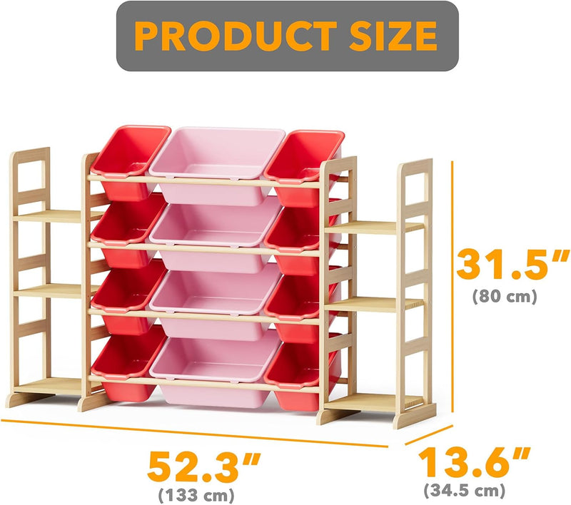 Toy Storage Organiser with 6 Shelves and 16
