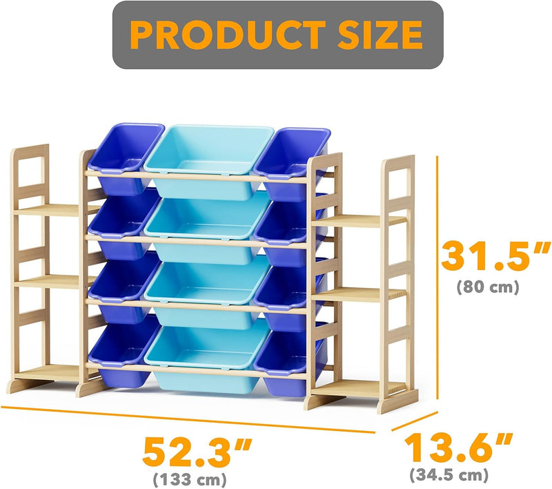 Toy Storage Organiser with 6 Shelves and 16