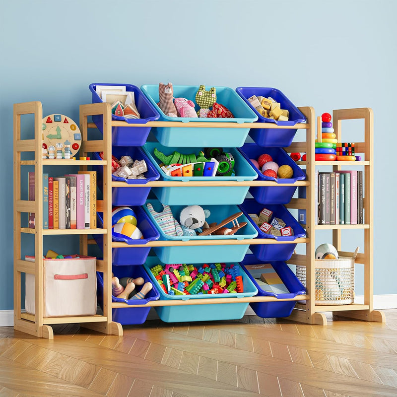 Toy Storage Organiser with 6 Shelves and 16