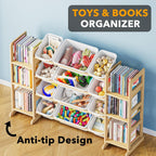 Toy Storage Organiser with 6 Shelves and 16