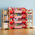 Toy Storage Organiser with 6 Shelves and 16