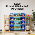 Toy Storage Organiser with 6 Shelves and 16