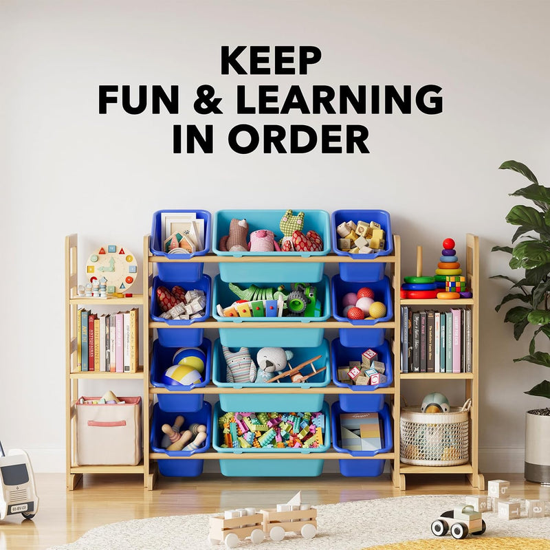 Toy Storage Organiser with 6 Shelves and 16