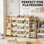 Toy Storage Organiser with 6 Shelves and 16