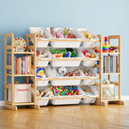 Toy Storage Organiser with 6 Shelves and 16