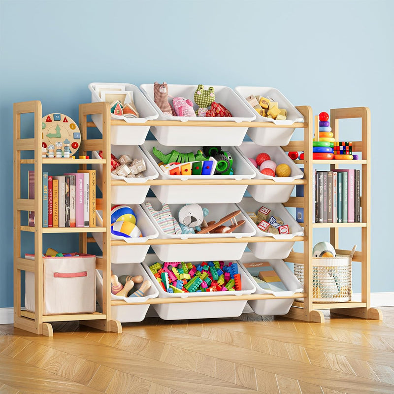Toy Storage Organiser with 6 Shelves and 16