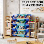 Toy Storage Organiser with 6 Shelves and 16