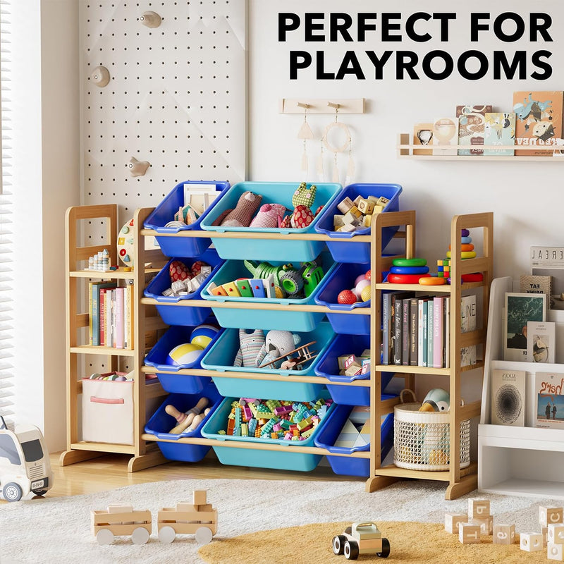 Toy Storage Organiser with 6 Shelves and 16