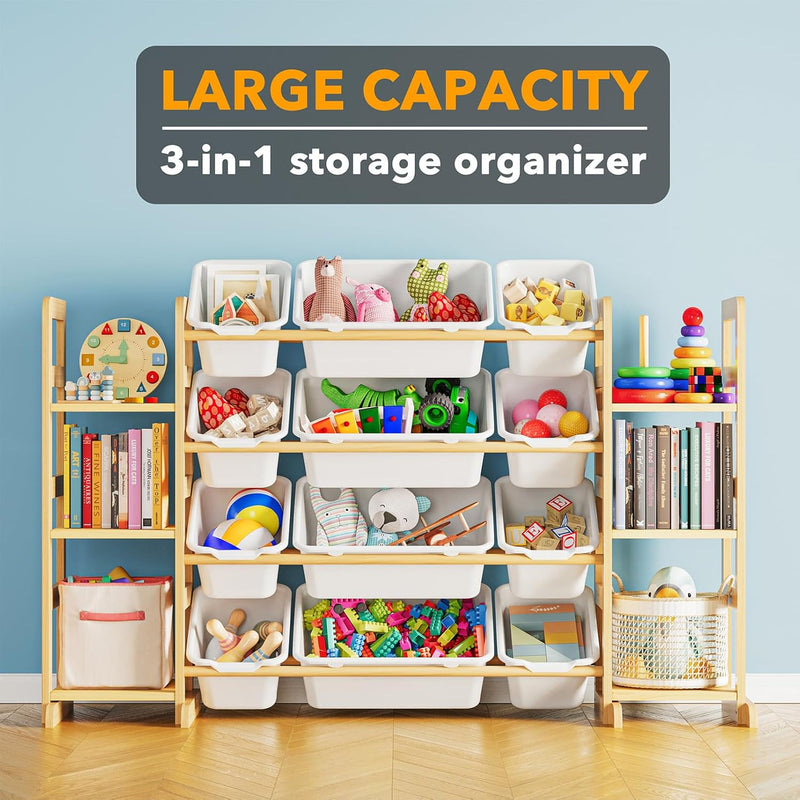 Toy Storage Organiser with 6 Shelves and 16