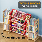 Toy Storage Organiser with 6 Shelves and 16