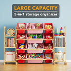 Toy Storage Organiser with 6 Shelves and 16