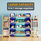 Toy Storage Organiser with 6 Shelves and 16