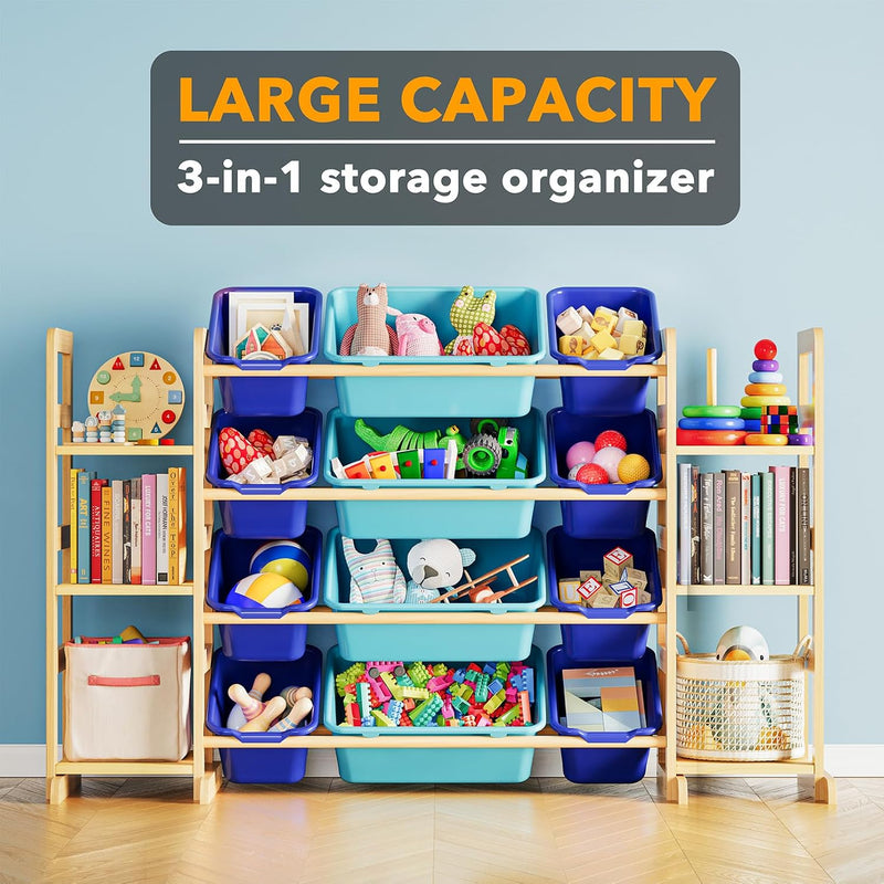 Toy Storage Organiser with 6 Shelves and 16