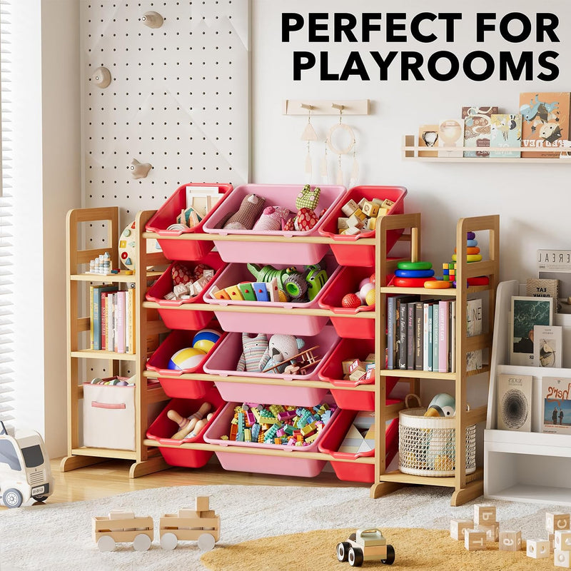 Toy Storage Organiser with 6 Shelves and 16