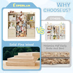 Toy Storage Organiser with Stuffed Animal Wooden Zoo