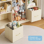 Toy Storage Organiser with Stuffed Animal Wooden Zoo