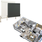 Traditional 3 Column Radiator 300x1190MM Cast Iron Style