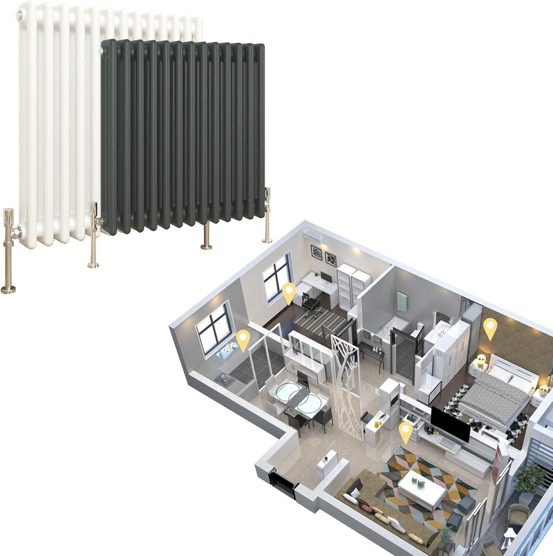 Traditional 3 Column Radiator 300x1190MM Cast Iron Style