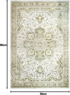 Traditional Antique Floral Medallion Sage Lounge Living Room