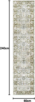 Traditional Antique Floral Sage Living Room Carpet Rug