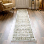 Traditional Antique Floral Sage Living Room Carpet Rug
