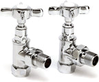 Traditional Chrome Angled Radiator Towel Rail Valves Central