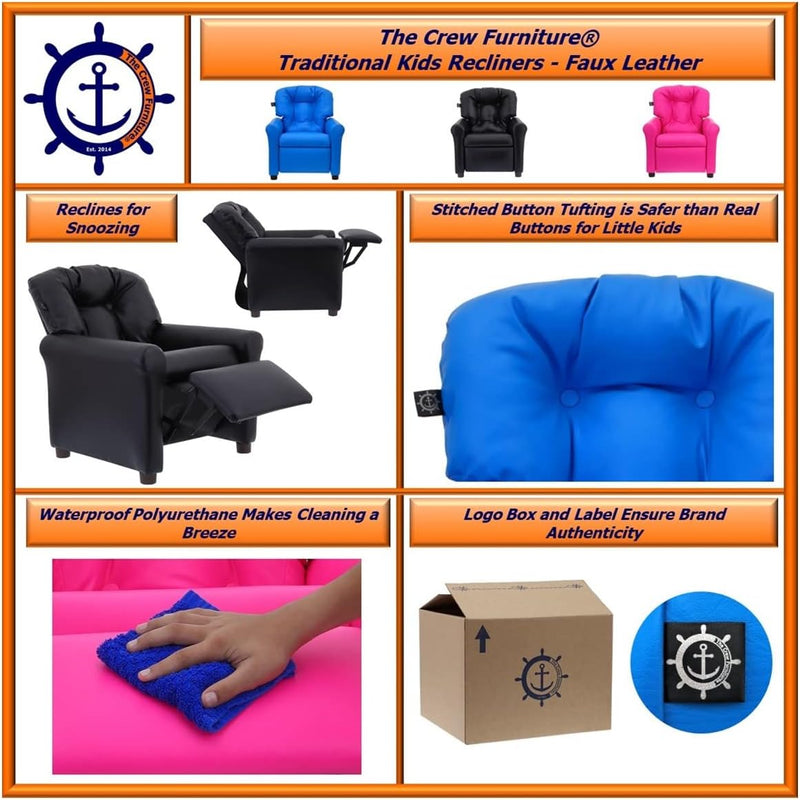Traditional Kids Recliner Chair Toddler Ages 1-5 Years