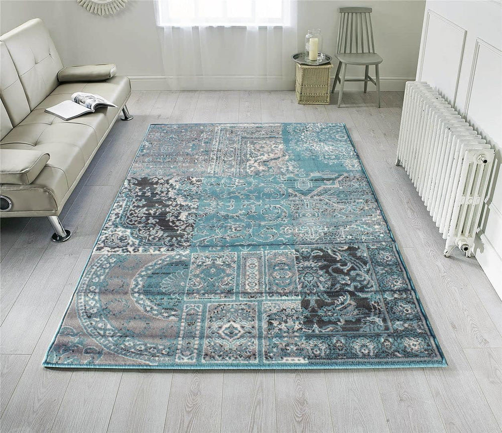 Traditional Moroccan Living Room Area Carpet Rug Patchwork