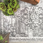Traditional Moroccan Rug Distressed Vintage Living Room