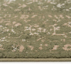 Traditional Pattern Flatweave Area Rug Distressed Medallion