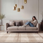 Traditional Pattern Flatweave Area Rug Distressed Medallion