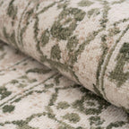 Traditional Pattern Flatweave Area Rug Distressed Medallion
