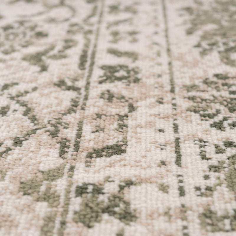 Traditional Pattern Flatweave Area Rug Distressed Medallion