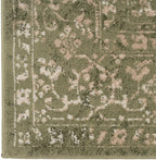 Traditional Pattern Flatweave Area Rug Distressed Medallion