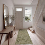 Traditional Pattern Flatweave Area Rug Distressed Medallion