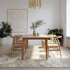 Traditional Pattern Flatweave Area Rug Distressed Medallion