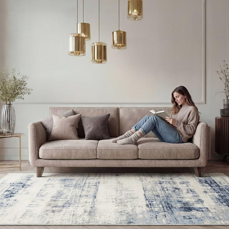 Traditional Pattern Flatweave Area Rug Distressed Medallion