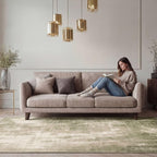 Traditional Pattern Flatweave Area Rug Distressed Medallion